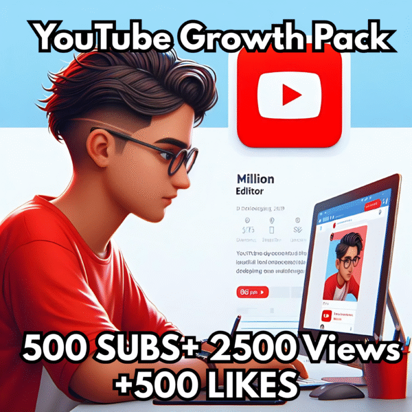 Buy YouTube Channel Growth (2500 Views + 500 Likes + 500 Subscribers Lifetime Guaranteed)